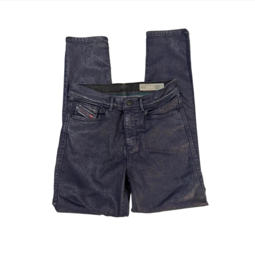 Diesel Slim Straight Jeans in metallic  Blue